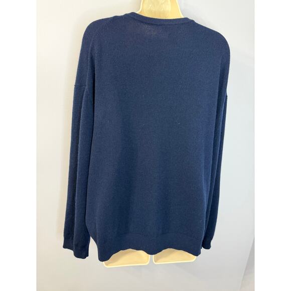 J. Crew Cashmere Relaxed V-neck Sweater Blue Soft Casual Wardrobe Sz XL - Picture 3 of 10